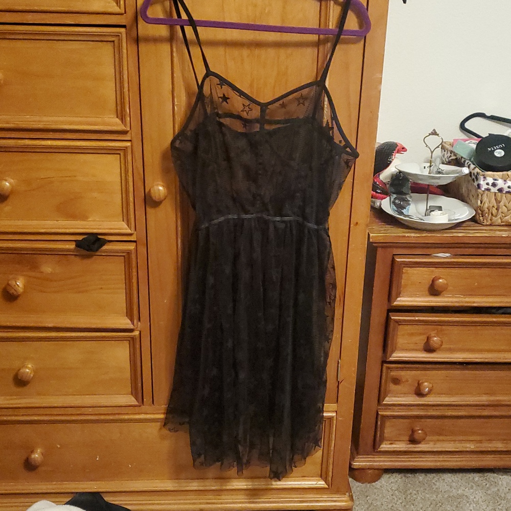 Sheer Black Star Dress